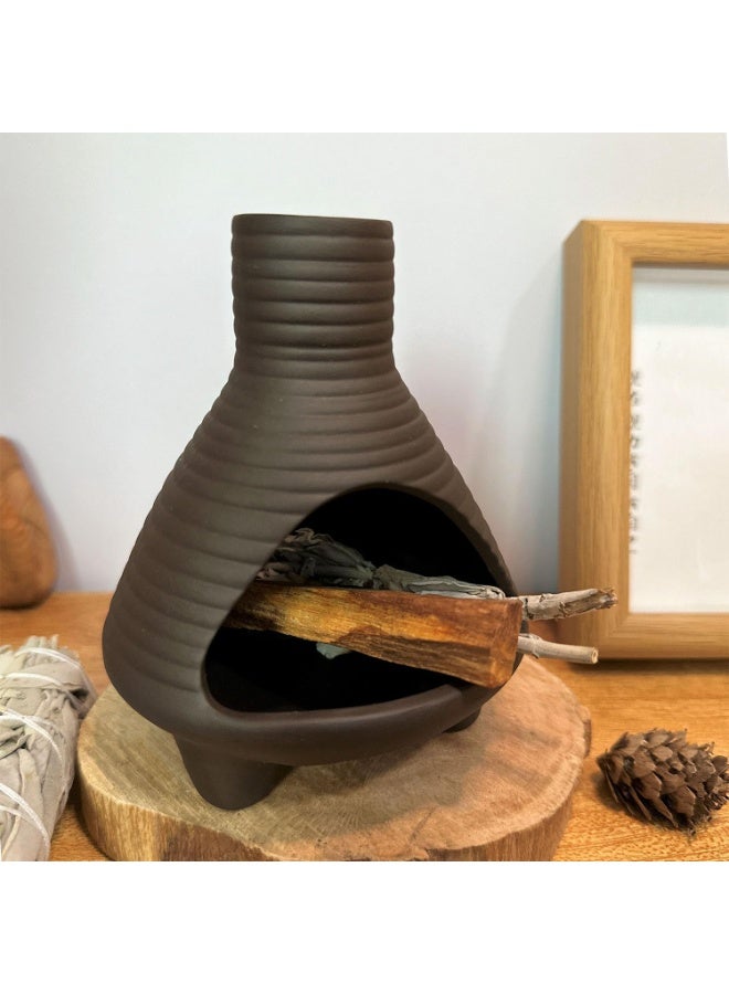 Bukela Palo Santo Holder Burner, Handmade Incense Burner, Cone Ash Catcher Smudge Bowl for Meditation Yoga Home Decor Incense Holder, Black - Image 5